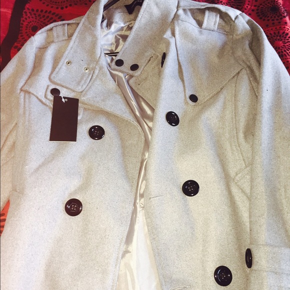 Gray men's pea coat