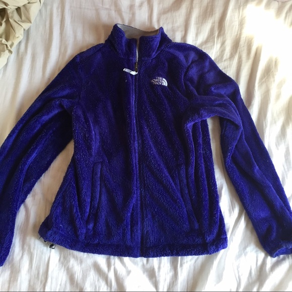 Purple fuzzy north face jacket🌻