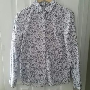 J Crew Floral Oxford Shirt size small