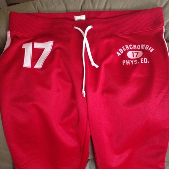 Red Abercrombie & Fitch Track Style Pants.