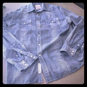 Men's Large Mossimo Button Down Shirt Blue