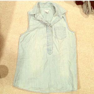 Size 0 chambray j crew top