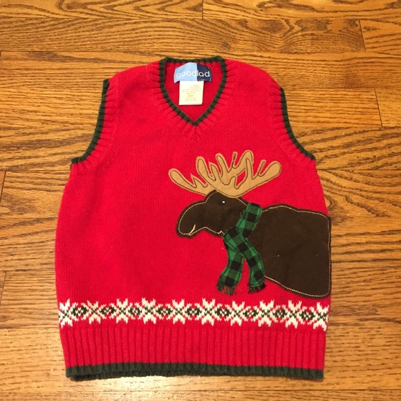 Boy's Christmas Moose Sweater Vest