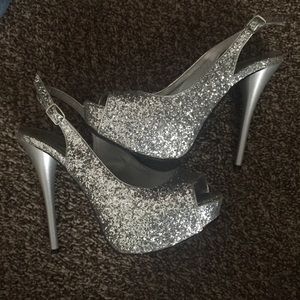 Silver high heels!