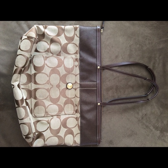 Large coach signature bag