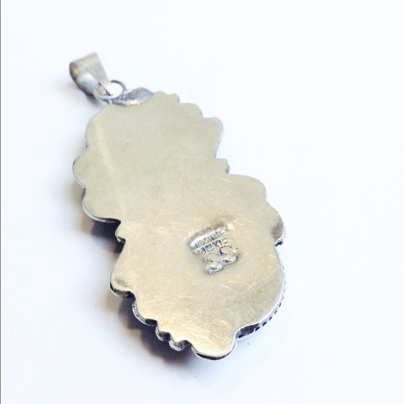 Vintage silver and turquoise pendant - Picture 3 of 3