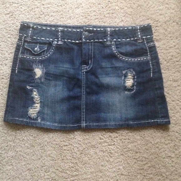 Rock and Roll cowgirl mini denim skirt - Picture 1 of 4
