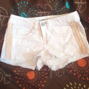 white Jean shorts