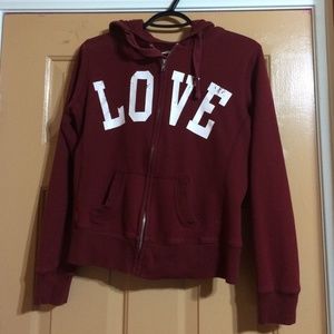 Maroon love hoodie