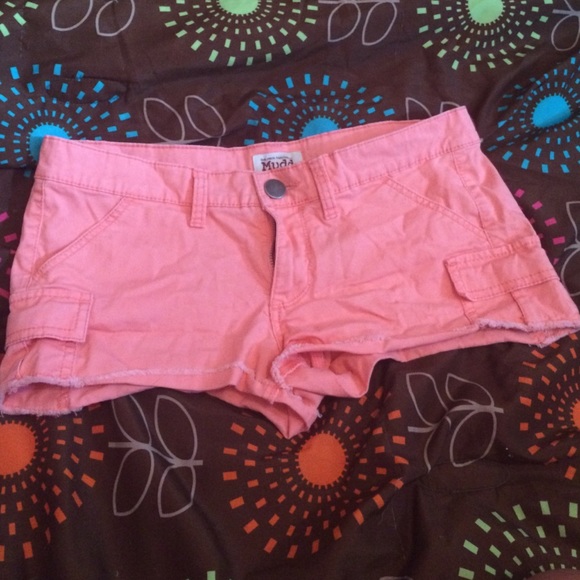 Pink jean shorts