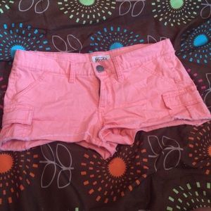 Pink jean shorts