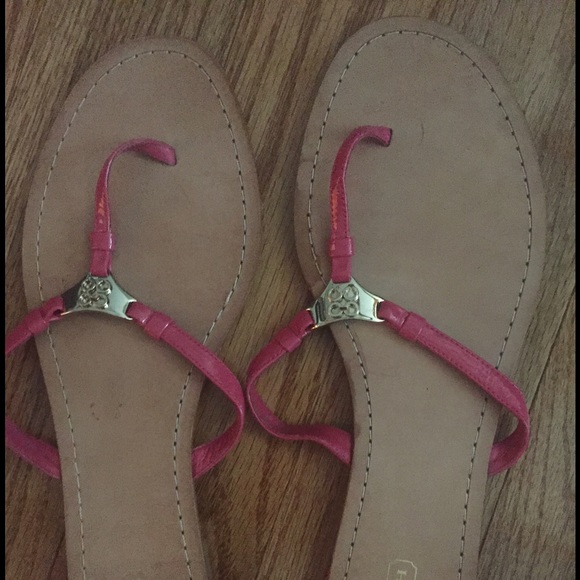 Pink coach sandals