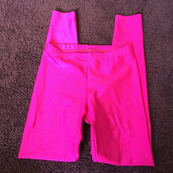 American Apparel neon pink leggings