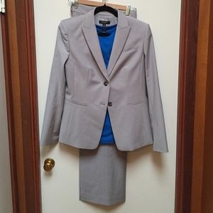 Very light grey two-button Ann Taylor blazer