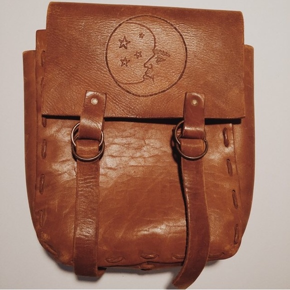 Handbags - ISO Leather Backpack Crescent Moon Stars