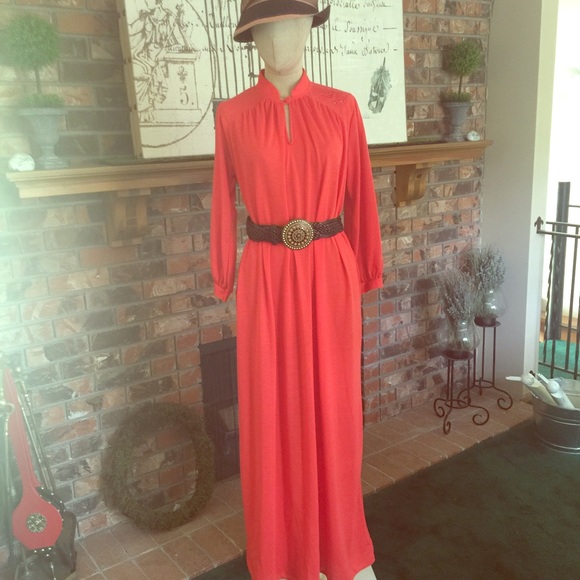 VINTAGE Fall Sears RETRO Maxi Dress