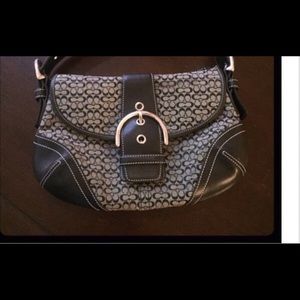 Coach Black and White signature purse