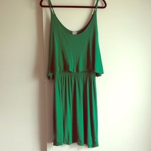 Kelly green tiered dress