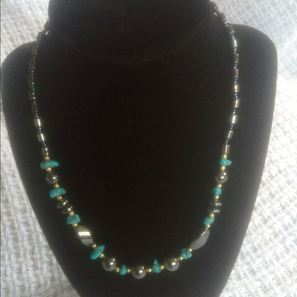 Hematite and Torquoise Necklace