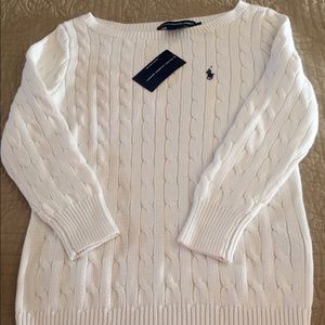New with tags, Ralph Lauren White Sweater