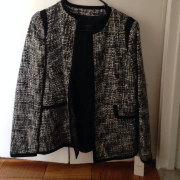 Mango Black and White tweed jacket!