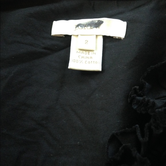 J.Crew black button down shirt with ruffles - Picture 4 of 4