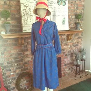 ‼️Sale‼️VINTAGE Blue Floral Flexible Waist Dress