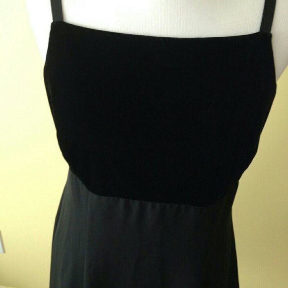 Black Dress with Velvet Top - Picture 2 of 3