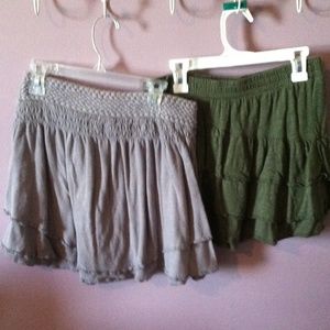 Two American Eagle Outfitters mini skirts.