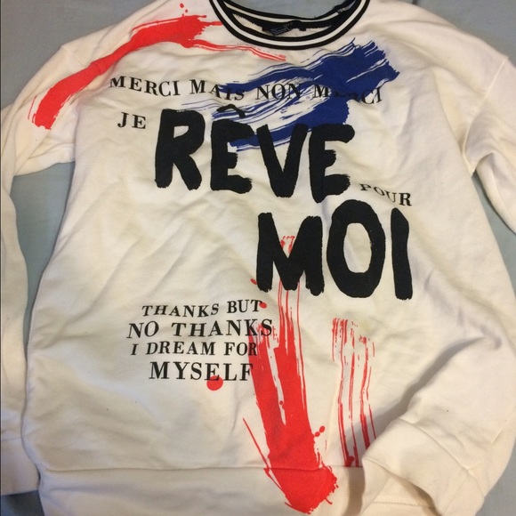 Forever 21 White French sweater