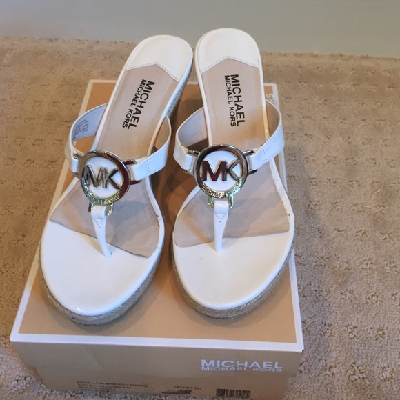 Michael Kors white patent sandals. Worn ONCE!