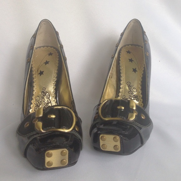 Naughty Monkey black/slate grey heels - Picture 2 of 4