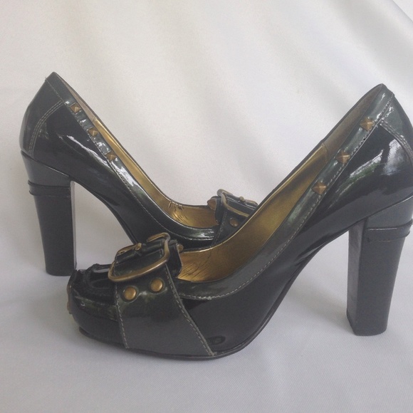 Naughty Monkey black/slate grey heels - Picture 4 of 4