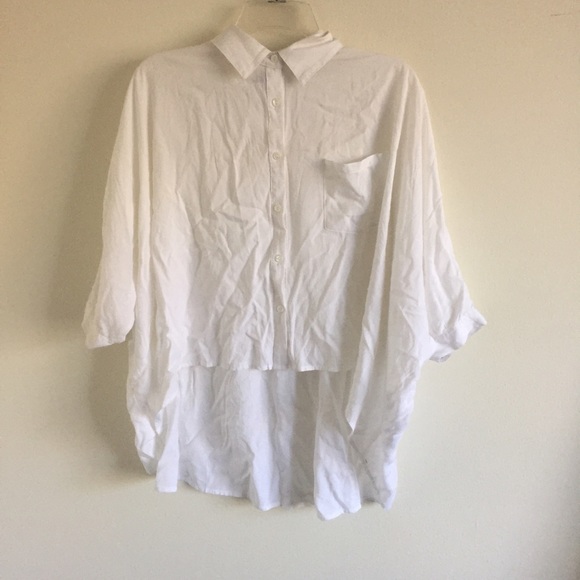 Hi low White button up