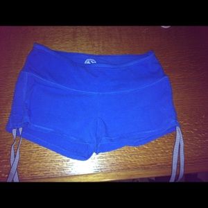 Blue yoga shorts