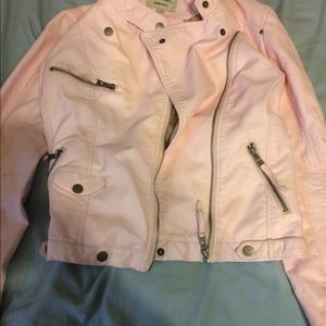 Faux Leather pink motorcycle jacket