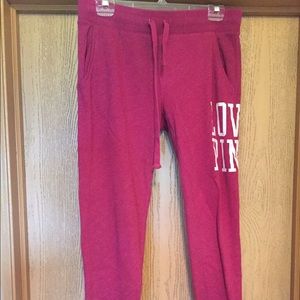 PINK Maroon & White Sweatpants