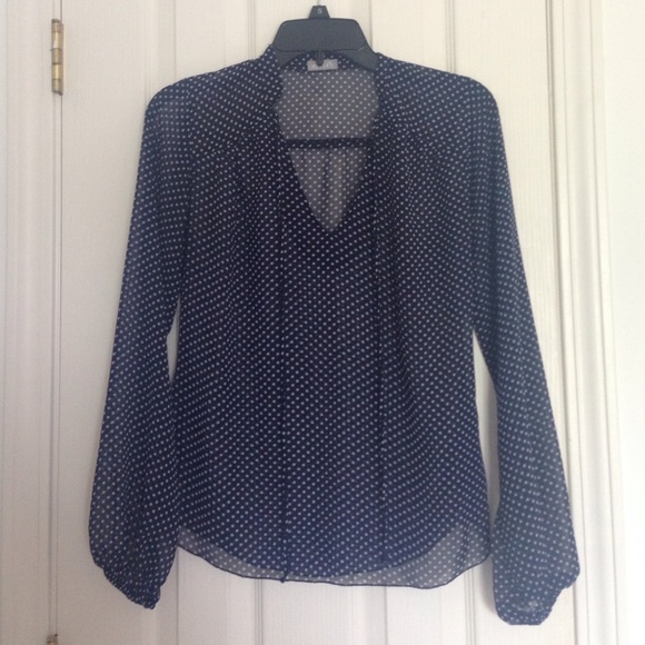 Delia's Navy Blue & Polka dot blouse