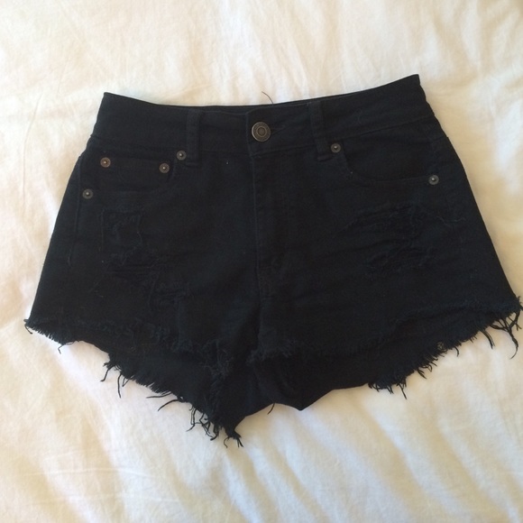 American Eagle Black High Waisted Festival Shorts