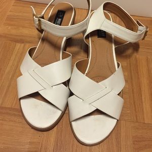 White Sandals. Wide Fit.