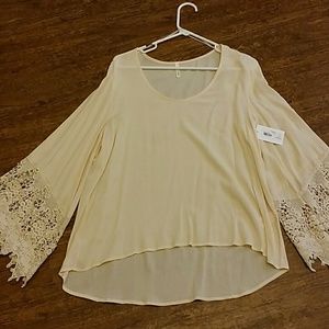 Cream Boho Top