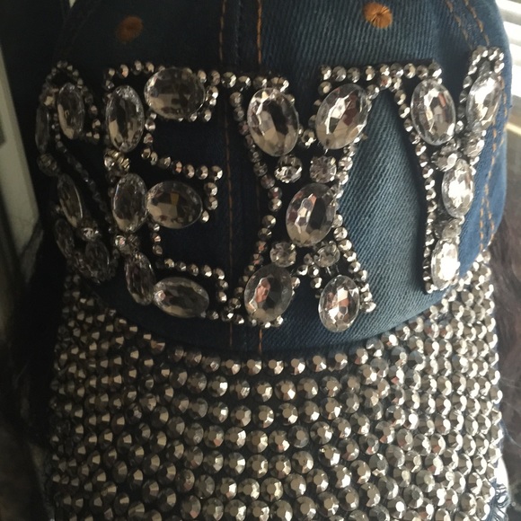 Studded Denim baseball Cap