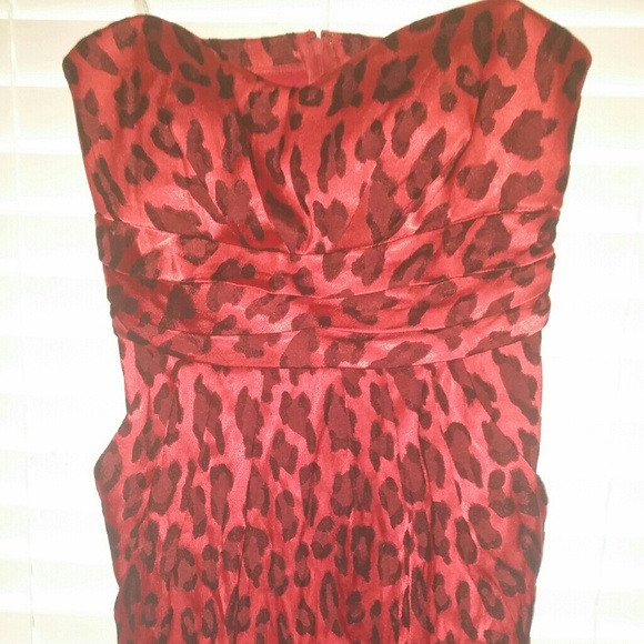 Red & Black Leopard Print Short Dress