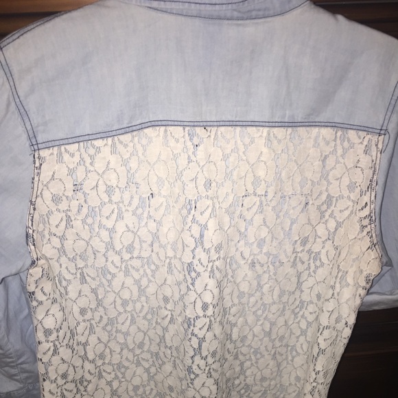 🍂Light Denim/Lace Back 3/4 sleeve from BUCKLE