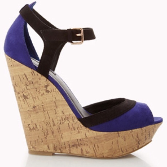 DONATING TODAY! Blue Cork Colorblocked Wedges