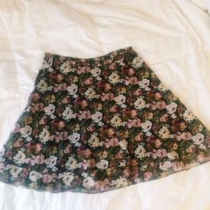 BUNDLE: Vintage Skirt & Black Floral Cardigan