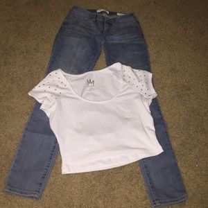 BUNDLE. Skinny jeans and crop top