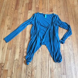 Oversized teal cardigan