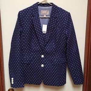 Banana Republic navy/white dot blazer