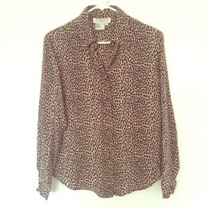 Vintage leopard print silk shirt